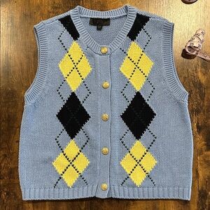 Zara Gold Button Knit Vest